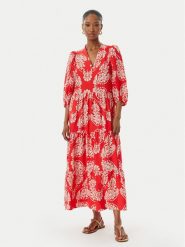 LOLA CASADEMUNT Sukienka letnia LS2616138 Czerwony jasny Regular Fit. Czerwone sukienki LOLA CASADEMUNT, na lato, s, bez wzorów, z wiskozy, bez kołnierzyka, bez ramiączek. Za 543.99 zł.