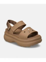 Crocs Sandały "Soho Y" w kolorze jasnobrązowym rozmiar: 39/40. Brązowe sandały Crocs, bez wzorów, klasyczne, z otwartym noskiem, bez obcasa, bez zapięcia. Za 191.45 zł.