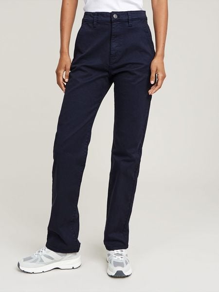 G-Star Spodnie chino w kolorze granatowym rozmiar: W26/L32. Niebieskie spodnie materiałowe G-Star, na co dzień, l, bez wzorów, z podwyższonym stanem. Za 156.24 zł.