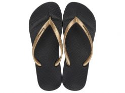 Klapki damskie Ipanema Anatomica Tan. Czarne klapki Ipanema, bez wzorów, z materiału, bez obcasa. Za 62.99 zł.