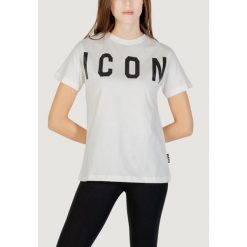 Koszulka crop top Kobieta ICON. Białe bluzki ICON, bez wzorów, z bawełny, bez kołnierzyka, bez ramiączek. W wyprzedaży za 180.05 zł.