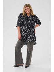 KAFFE curve Bluzka "Sonna" w kolorze czarno-białym rozmiar: 42. Białe bluzki KAFFE curve, s, bez wzorów, z wiskozy, klasyczne, bez kołnierzyka, bez ramiączek. Za 104.99 zł.