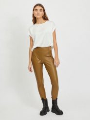 Vila Koszulka "Viellette" w kolorze białym rozmiar: 44. Białe bluzki Vila, bez wzorów, bez kołnierzyka, bez ramiączek. Za 78.47 zł.