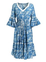 BLE Sukienka w kolorze niebieskim rozmiar: onesize. Niebieskie sukienki BLE, bez wzorów, z bawełny, bez kołnierzyka, bez ramiączek, maxi, rozkloszowane. Za 114.17 zł.