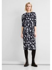 Street One Sukienka w kolorze granatowo-szarym rozmiar: 34. Niebieskie sukienki Street One, na co dzień, bez wzorów, street, bez kołnierzyka, bez ramiączek, midi, proste. Za 82.83 zł.