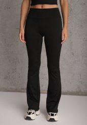Czarne Legginsy Flare High Waist Ozdobione z Tyłu Modelującym Marszczeniem Deinoreia. Czarne legginsy Renee, m, bez wzorów, z jeansu, z podwyższonym stanem. Za 69.99 zł.