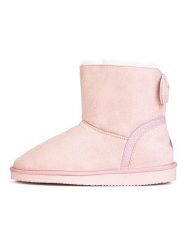 ISLAND BOOT Botki zimowe "Massey" w kolorze jasnoróżowym rozmiar: 38. Różowe botki Island Boot, na zimę, bez wzorów, z materiału, bez obcasa, bez zapięcia. Za 140.20 zł.