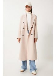 Happiness Istanbul Płaszcz przejściowy w kolorze kremowym rozmiar: 40. Brązowe płaszcze Happiness Istanbul, bez wzorów, bez kaptura. Za 188.85 zł.