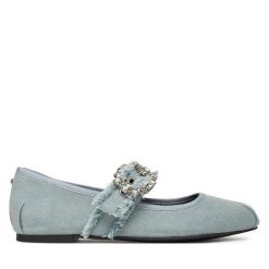 Baleriny Buffalo. Niebieskie baleriny Buffalo, bez wzorów, bez obcasa. Za 219.99 zł.