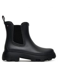 Tommy Hilfiger Kalosze Rubber Flag Cleated FW0FW08637 Czarny. Czarne kalosze TOMMY HILFIGER, bez wzorów, z gumy. Za 469.99 zł.