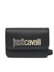 Just Cavalli Torebka 77RA4BBA Czarny. Czarne listonoszki Just Cavalli, bez wzorów, ze skóry, bez dodatków. Za 379.99 zł.