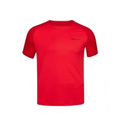 Koszulka do tenisa z krótkim rkawem ęchłopięca Babolat CREW NECK. Czerwone bluzki BABOLAT, bez wzorów, sportowe, bez kołnierzyka, bez ramiączek. Za 85.00 zł.