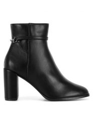 Clara Barson Botki WYL3920-1 Czarny. Czarne botki Clara Barson, bez wzorów, z materiału, bez obcasa, na słupku, bez zapięcia. Za 135.99 zł.