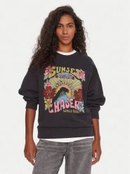 Roxy Bluza Lineup ERJFT05006 Czarny Relaxed Fit. Czarne bluzy Roxy, m, bez wzorów, z bawełny, bez kaptura. Za 269.99 zł.