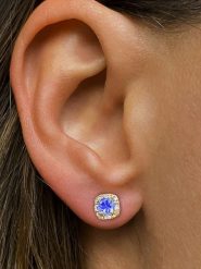 OR Carats Złote kolczyki z diamentami i kamieniem szlachetnym rozmiar: onesize. Niebieskie kolczyki OR Carats, z diamentem, złote. Za 1,522.99 zł.