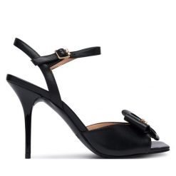 Sandały LOVE MOSCHINO. Czarne sandały Love Moschino, bez wzorów, bez obcasa, na szpilce, bez zapięcia. Za 1,099.00 zł.