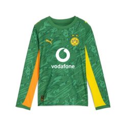 Młodzieżowa koszulka bramkarska z długim rękawem Borussia Dortmund 25/26 PUMA. Brązowa bluzki Puma, m, bez wzorów, z tkaniny, młodzieżowe, bez kołnierzyka, bez ramiączek. Za 379.00 zł.