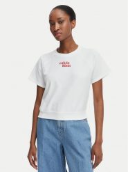 Calvin Klein Jeans T-Shirt TOWEL LV047G287G Biały Cropped Fit. Białe t-shirty Calvin Klein Jeans, m, bez wzorów, z bawełny, bez kołnierzyka, bez ramiączek. Za 289.99 zł.