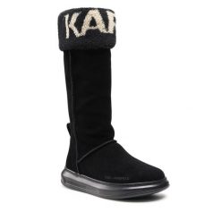 Kozaki KARL LAGERFELD. Czarne kozaki KARL LAGERFELD, bez obcasa, na płaskiej podeszwie, bez zapięcia. Za 979.99 zł.