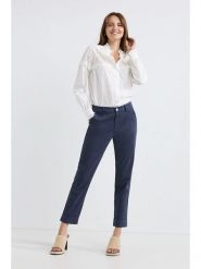 Josephine & Co Spodnie chino "Les" w kolorze granatowym rozmiar: 40. Niebieskie spodnie materiałowe Josephine & Co, na co dzień, bez wzorów, z podwyższonym stanem. Za 272.95 zł.