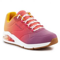 Buty do chodzenia damskie Skechers Uno Color Waves. Czerwone obuwie sportowe Skechers, z materiału, bez zapięcia, trekkingowe. Za 505.00 zł.
