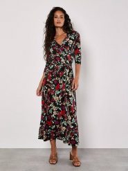 Apricot Sukienka ze wzorem rozmiar: XS. Pomarańczowe sukienki Apricot, xs, bez wzorów, z tkaniny, bez kołnierzyka, bez ramiączek, maxi. Za 82.99 zł.