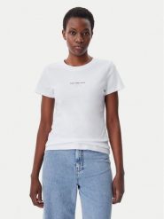 Calvin Klein Jeans T-Shirt Gradient Monologo J20J225252 Biały Slim Fit. Białe t-shirty Calvin Klein Jeans, l, bez wzorów, z bawełny, bez kołnierzyka, bez ramiączek. Za 69.99 zł.