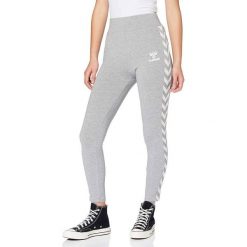 Legginsy treningowe damskie Hummel Classic Taped. Szare legginsy Hummel, bez wzorów, z bawełny, na fitness i siłownię. W wyprzedaży za 44.00 zł.