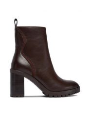 JENNY Botki CEO-HY2T625-6 Brązowy. Brązowe botki Jenny, bez wzorów, z materiału, bez obcasa, na słupku, bez zapięcia. Za 179.99 zł.