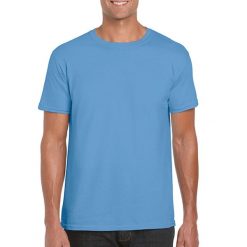Koszulka Softstyle Dla Dorosłych Unisex. Niebieskie bluzki GILDAN, l, bez wzorów, sportowe, bez kołnierzyka, bez ramiączek. Za 28.99 zł.