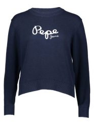 Pepe Jeans Sweter "Intarsia" w kolorze granatowym rozmiar: L. Niebieskie swetry Pepe Jeans, l, bez wzorów, z jeansu, bez ramiączek. Za 249.76 zł.