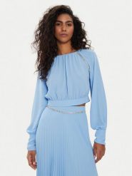 Liu Jo Bluzka CA4409 TS055 Błękitny Regular Fit. Niebieskie bluzki Liu Jo, bez wzorów, z syntetyku, bez kołnierzyka, bez ramiączek. Za 639.99 zł.