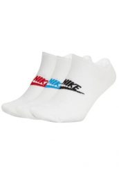 SKARPETY Nike Sportswear Everyday Essential No Show Socks 3 Pairs. Białe skarpety Nike, bez wzorów, z materiału. Za 190.00 zł.