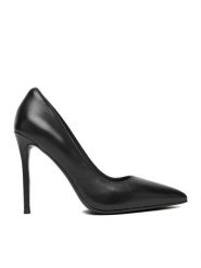 Eva Minge Szpilki EO-ELAINA-E134-20A-Y021X Czarny. Czarne szpilki Eva Minge, bez wzorów, ze skóry, bez obcasa, na szpilce, bez zapięcia. Za 399.99 zł.
