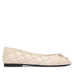 Baleriny Tommy Hilfiger. Brązowe baleriny TOMMY HILFIGER, bez wzorów, bez obcasa. Za 449.99 zł.