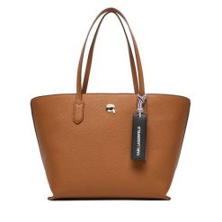 Torebka KARL LAGERFELD. Brązowe shopper KARL LAGERFELD, bez wzorów, bez dodatków. Za 799.99 zł.