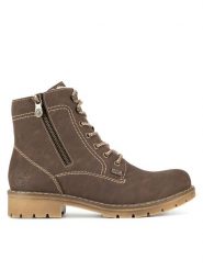 Rieker Trzewiki Y9134-25 Brązowy. Brązowe botki Rieker, bez wzorów, z materiału, bez obcasa, na płaskiej podeszwie, bez zapięcia. Za 293.99 zł.