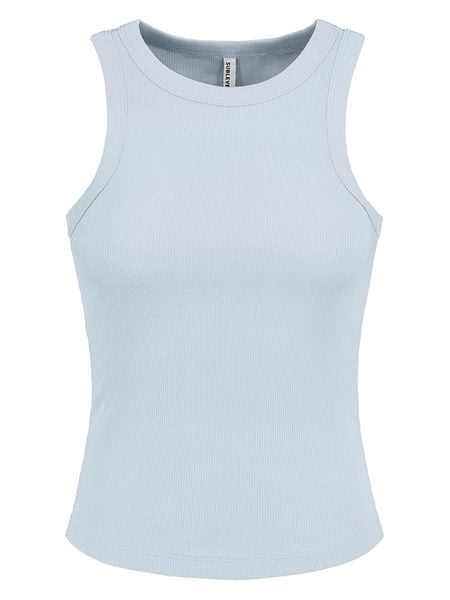 Sublevel Top w kolorze błękitnym rozmiar: XS. Niebieskie topy Sublevel, xs, bez wzorów, prążkowane, bez kołnierzyka, bez ramiączek. Za 38.95 zł.