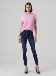 Vero Moda Koszulka "Paula" w kolorze jasnoróżowym rozmiar: L. Różowe bluzki Vero Moda, l, bez wzorów, z bawełny, bez kołnierzyka, bez ramiączek. Za 43.99 zł.