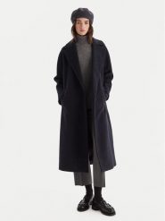 Weekend Max Mara Płaszcz wełniany Tempera 2525016082 Granatowy Regular Fit. Niebieskie płaszcze Weekend Max Mara, na zimę, bez wzorów, z wełny, bez kaptura. Za 3,779.00 zł.