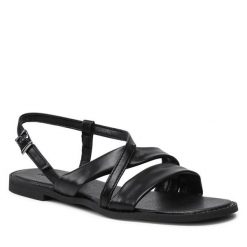 Sandały Jenny Fairy. Czarne sandały Jenny Fairy, bez wzorów, bez obcasa, na płaskiej podeszwie, bez zapięcia. Za 89.99 zł.