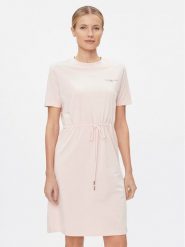 Tommy Hilfiger Sukienka codzienna 1985 WW0WW40734 Różowy Regular Fit. Czerwone sukienki TOMMY HILFIGER, na co dzień, s, bez wzorów, z bawełny, bez kołnierzyka, bez ramiączek, proste. Za 249.99 zł.