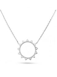Eclat d'Argent Srebrny naszyjnik z elementami ozdobnymi - dł. 38 cm rozmiar: onesize. Szare naszyjniki Eclat d'Argent, srebrne. Za 74.95 zł.