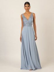 APART Sukienka w kolorze błękitnym rozmiar: 40. Niebieskie sukienki Apart, bez wzorów, z koronki, bez kołnierzyka, bez ramiączek, maxi. Za 315.50 zł.