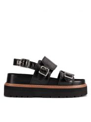 Clarks Skórzane sandały "Orianna Glide" w kolorze czarnym rozmiar: 41. Czarne sandały Clarks, bez wzorów, z otwartym noskiem, bez obcasa, na koturnie, bez zapięcia. Za 224.52 zł.