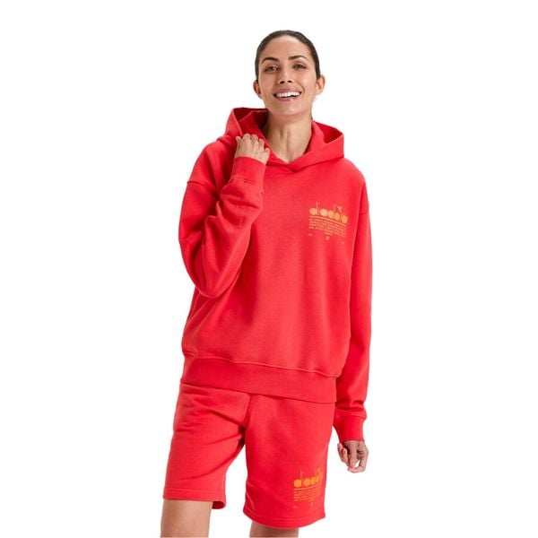 Bluza DIADORA HOODIE MANIFESTO. Czerwone bluzy Diadora, l, bez wzorów, z bawełny, z kapturem. Za 129.99 zł.