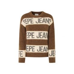 Sweter damski Pepe Jeans Helmi. Białe swetry Pepe Jeans, na zimę, bez wzorów, z jeansu, bez ramiączek. W wyprzedaży za 408.70 zł.