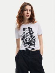 Desigual T-Shirt Choi Lacroix 24WWTK90 Biały Slim Fit. Białe t-shirty Desigual, s, bez wzorów, z bawełny, bez kołnierzyka, bez ramiączek. Za 129.99 zł.