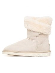 ISLAND BOOT Botki zimowe "Arine" w kolorze kremowym rozmiar: 38. Brązowe botki Island Boot, na zimę, bez wzorów, z materiału, bez obcasa, bez zapięcia. Za 130.99 zł.