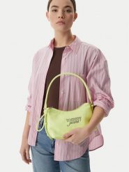 Tommy Jeans Torebka Metal Logo Shoulder Bag AW0AW18468 Zielony. Zielone torebki klasyczne Tommy Jeans, bez wzorów, z jeansu, bez dodatków. Za 409.99 zł.